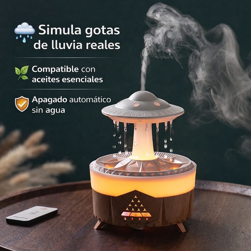 Humidificador Nube de Lluvia 3 en 1